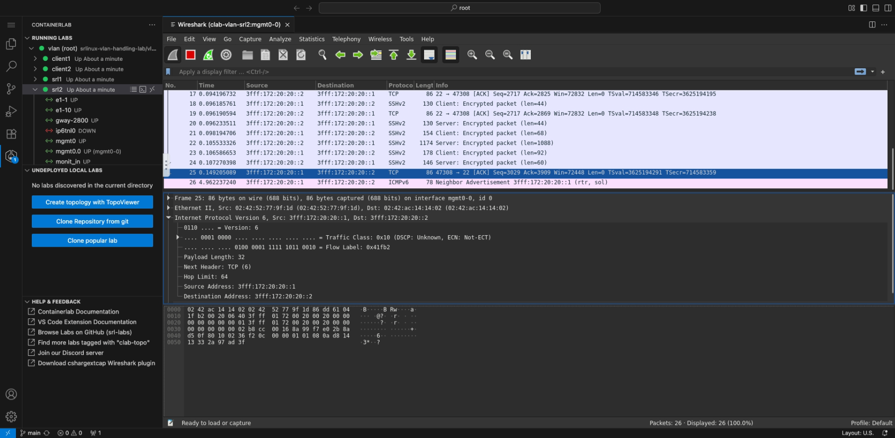 Integrated Wireshark Packet Capture